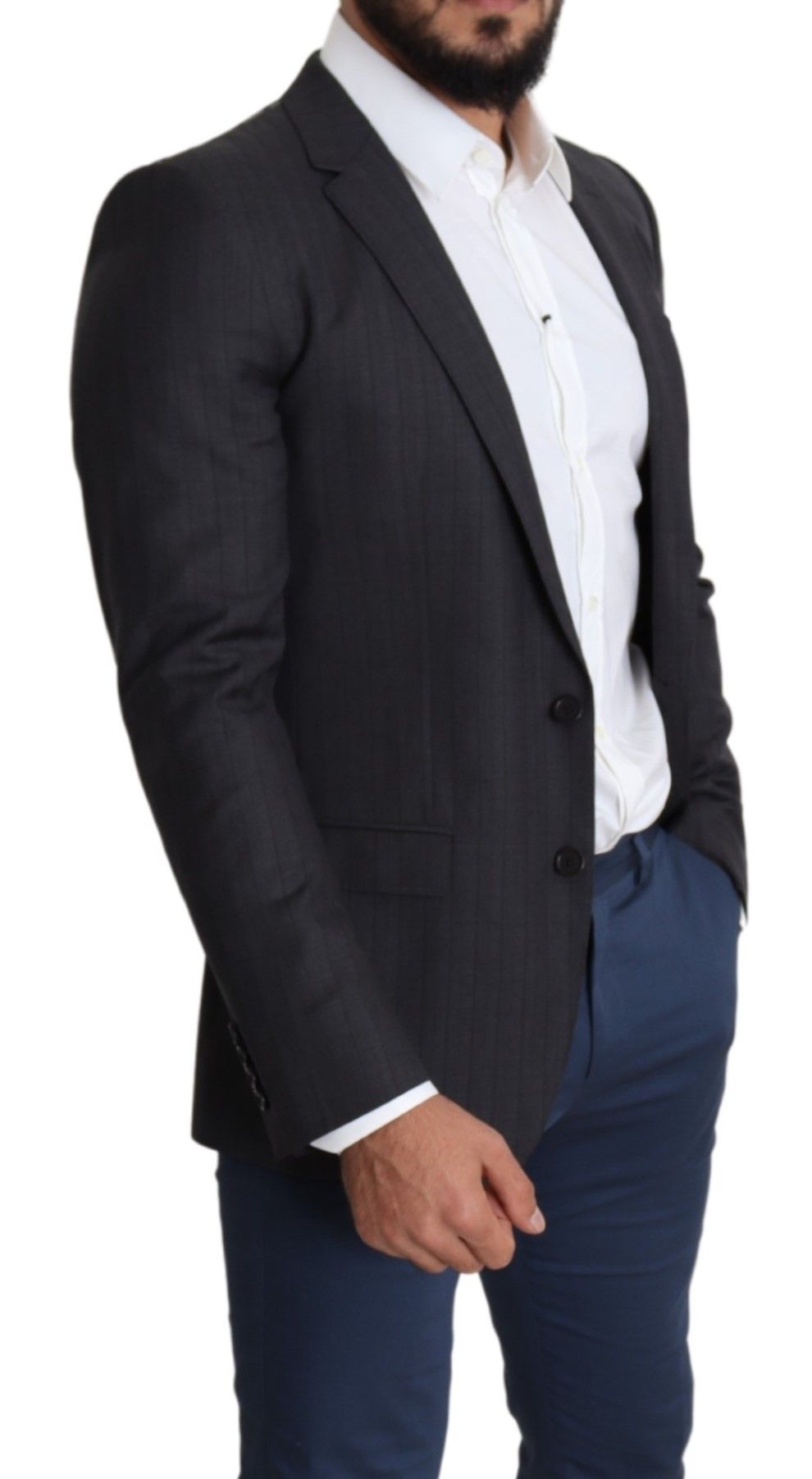 Dolce & Gabbana Black Wool Single Breasted Coat MARTINI Blazer