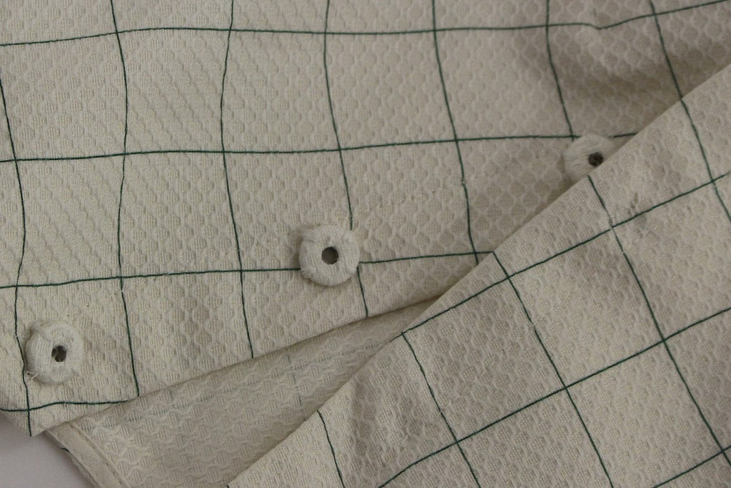 Andrea Incontri White Cotton Checkered Shirt Top