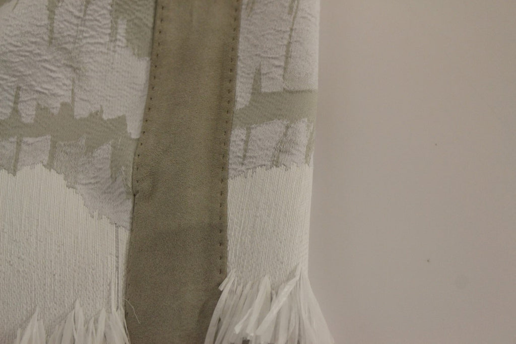 Arzu Kaprol White Acrylic Straight Pencil Skirt