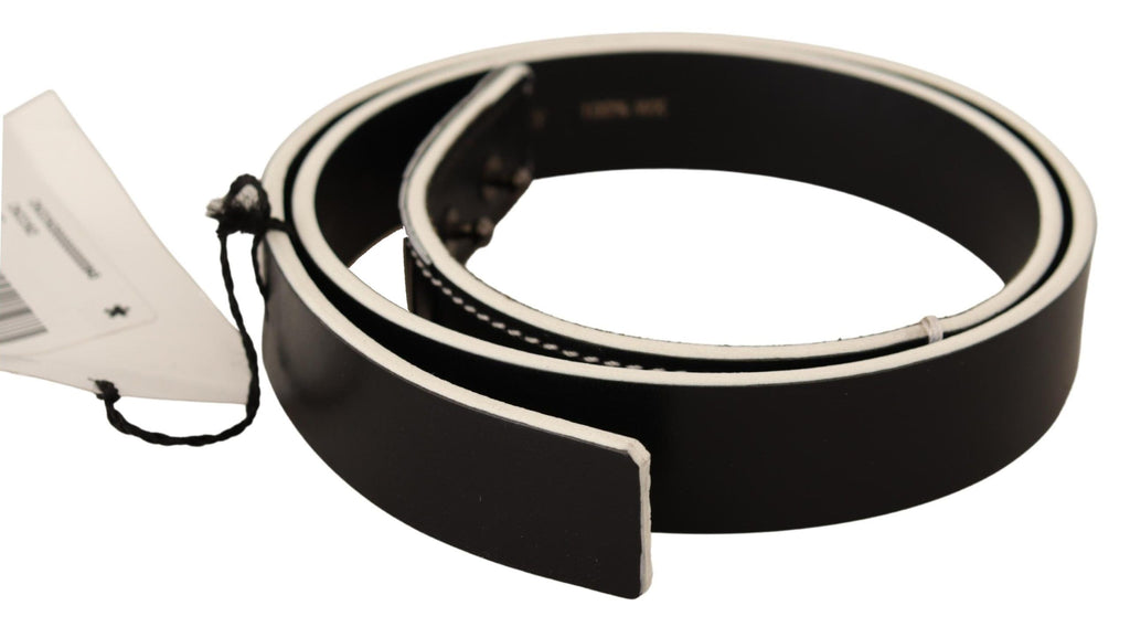 Costume National Black White Leather Fashion Waist  Belt