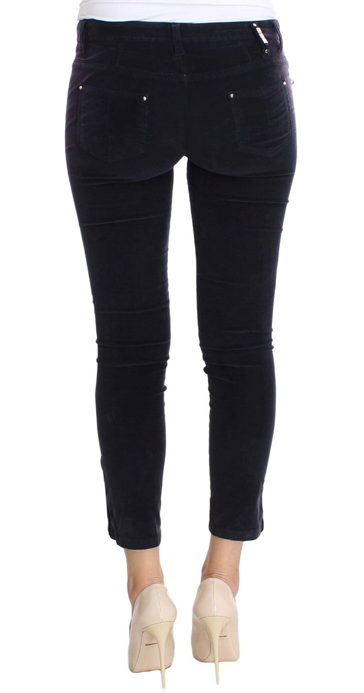 Costume National Purple Cropped Corduroys Jeans