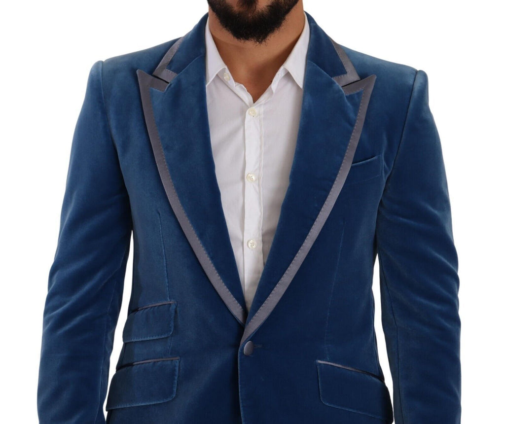 Dolce & Gabbana Blue SICILIA Velvet Slim Fit 2 Piece Suit