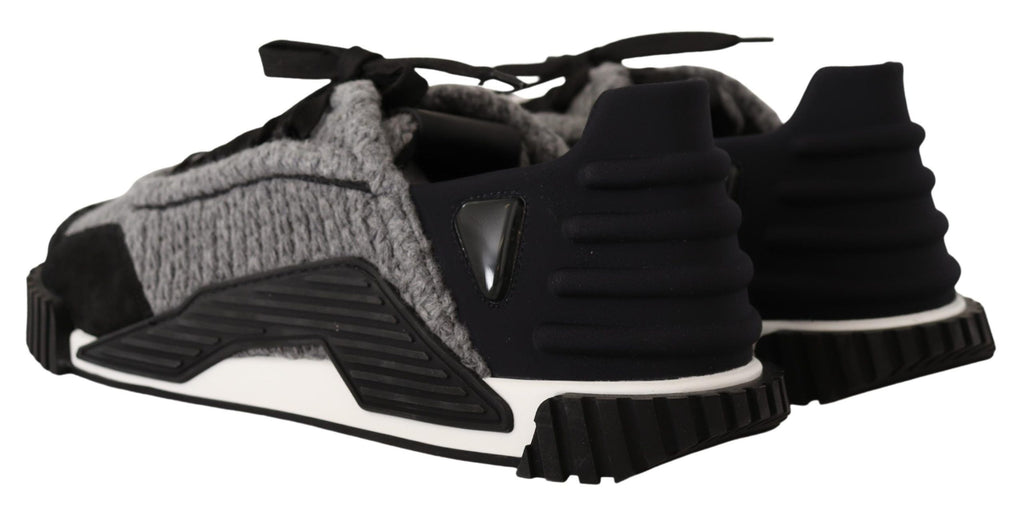 Black Gray Fabric Lace Up NS1 Sneakers Shoes