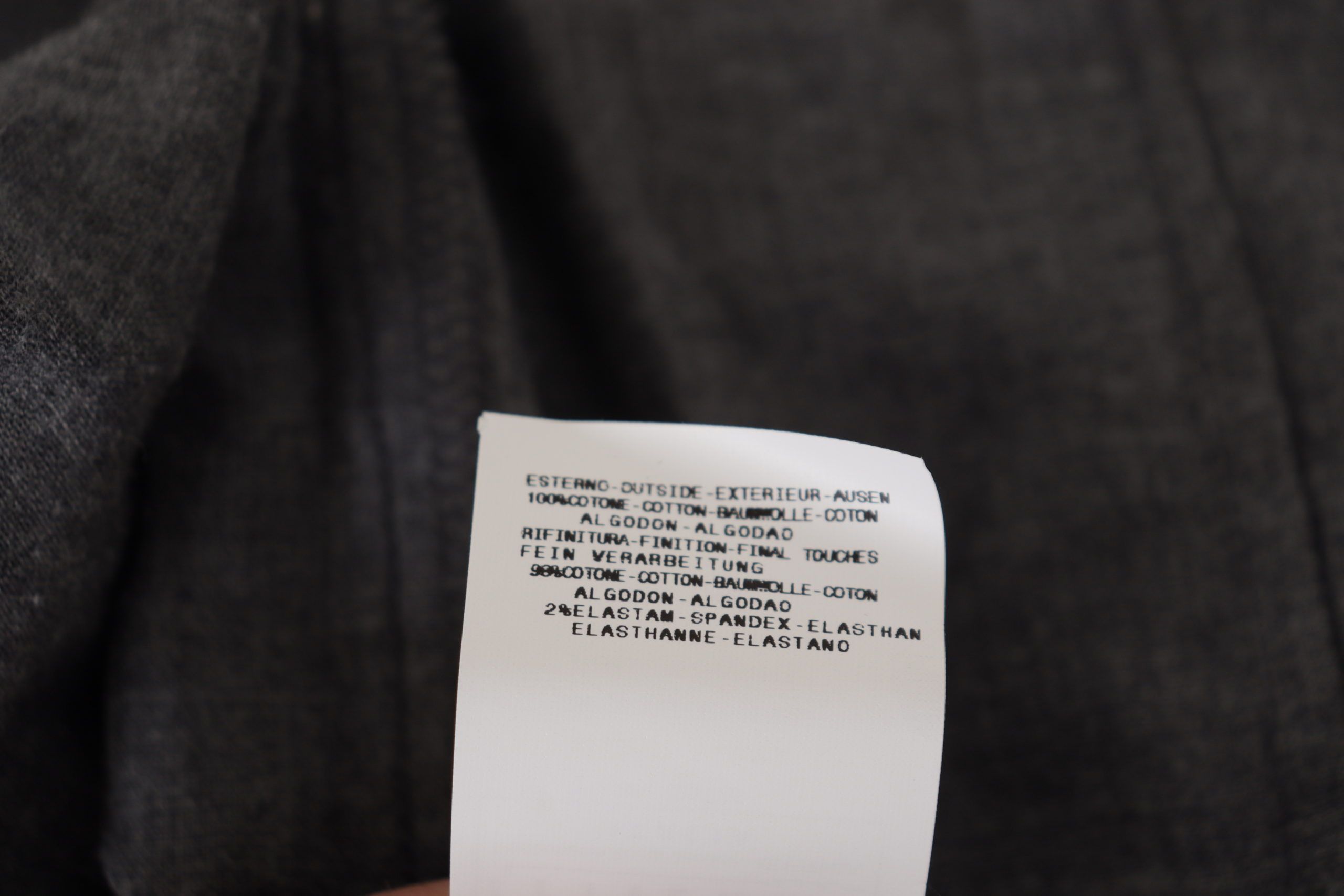 Costume National Dark Gray Cotton Casual Mens Shirt