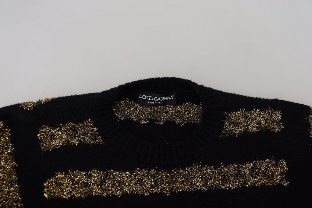 Dolce & Gabbana Black Gold D&G Crystal Cashmere Sweater