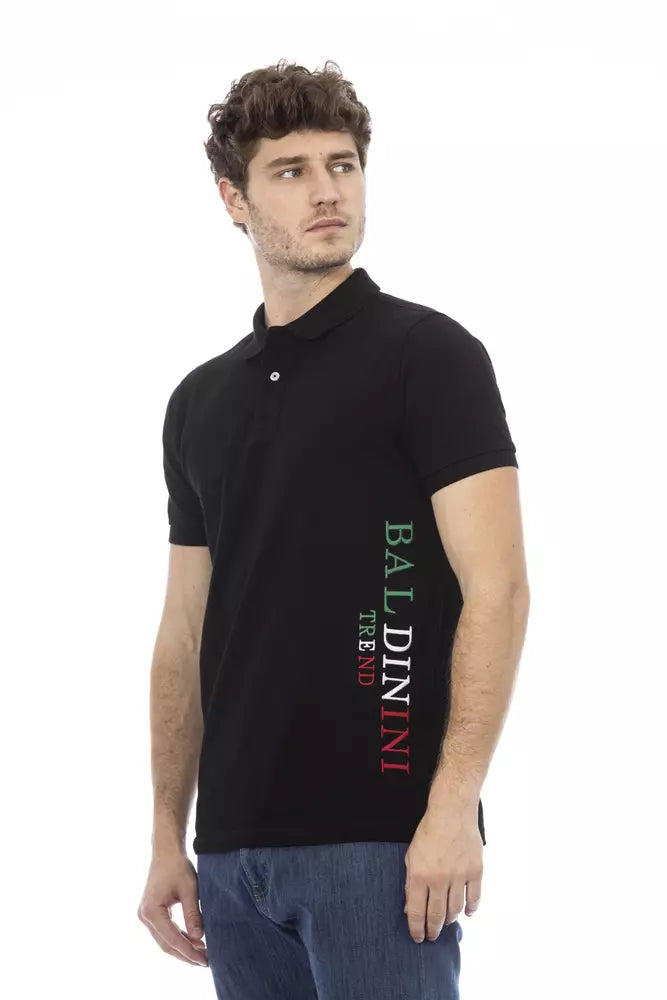 Baldinini Trend Black Cotton Polo Shirt