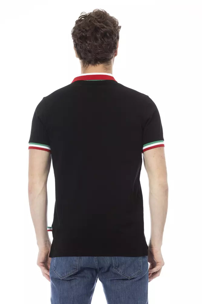 Baldinini Trend Black Cotton Polo Shirt