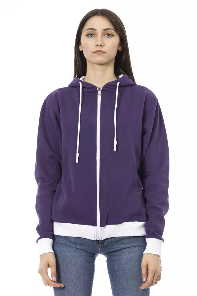 Baldinini Trend Purple Cotton Sweatshirt