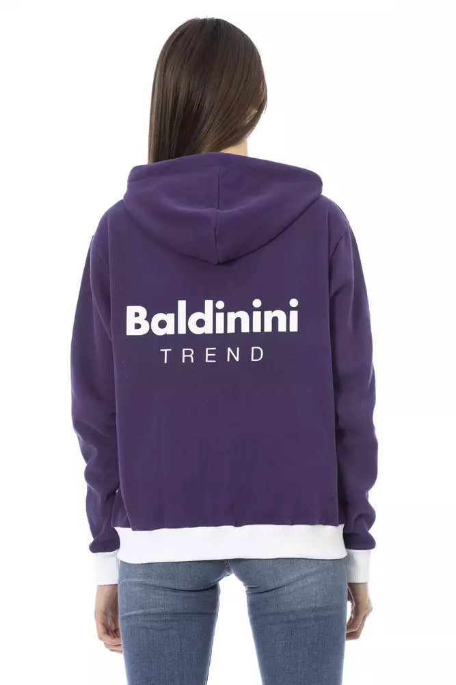 Baldinini Trend Purple Cotton Sweatshirt