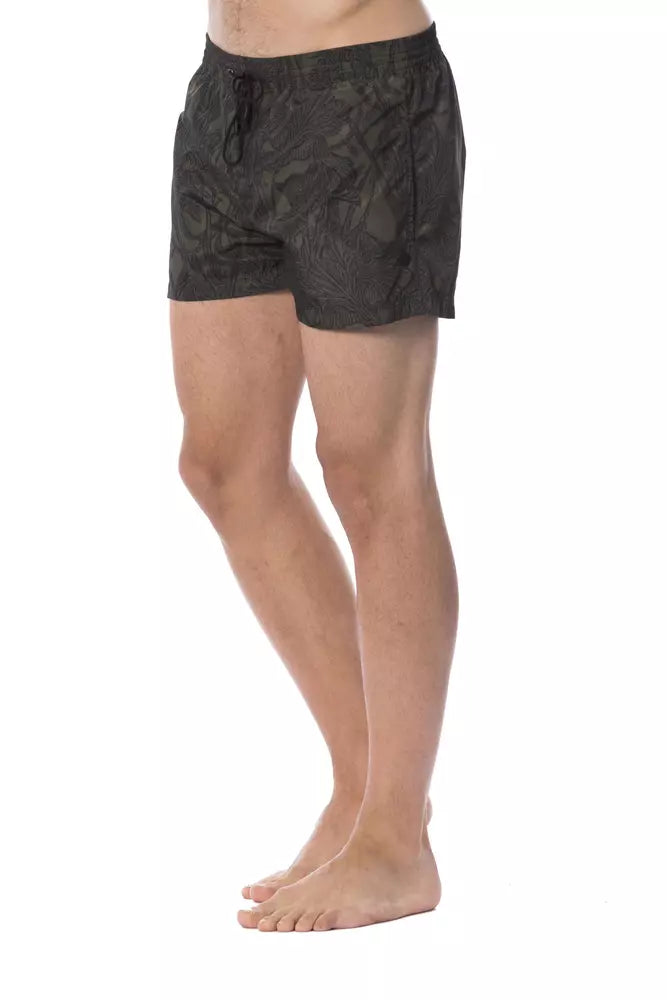 Roberto Cavalli Sport Army Polyester Men's Swimwear
