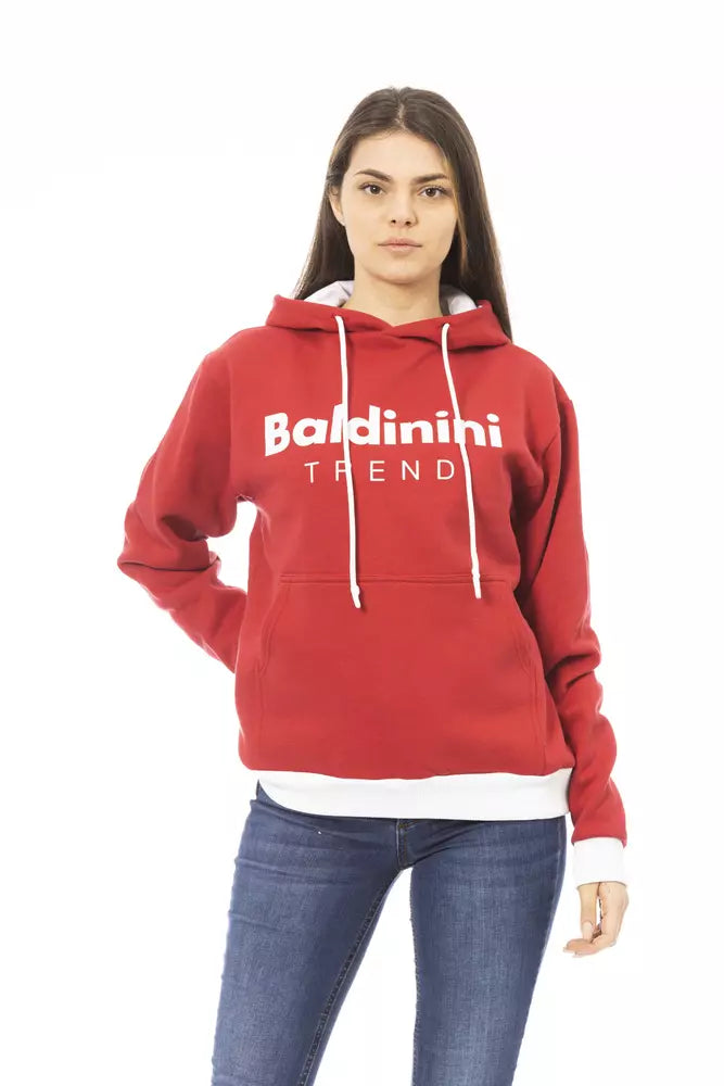 Baldinini Trend Red Cotton Sweatshirt