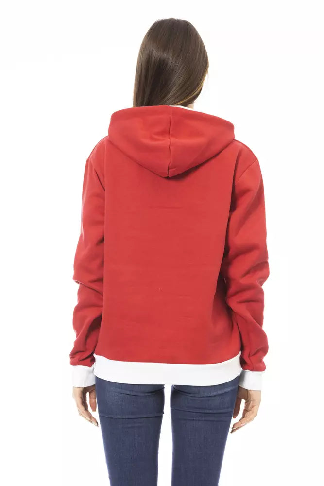Baldinini Trend Red Cotton Sweatshirt