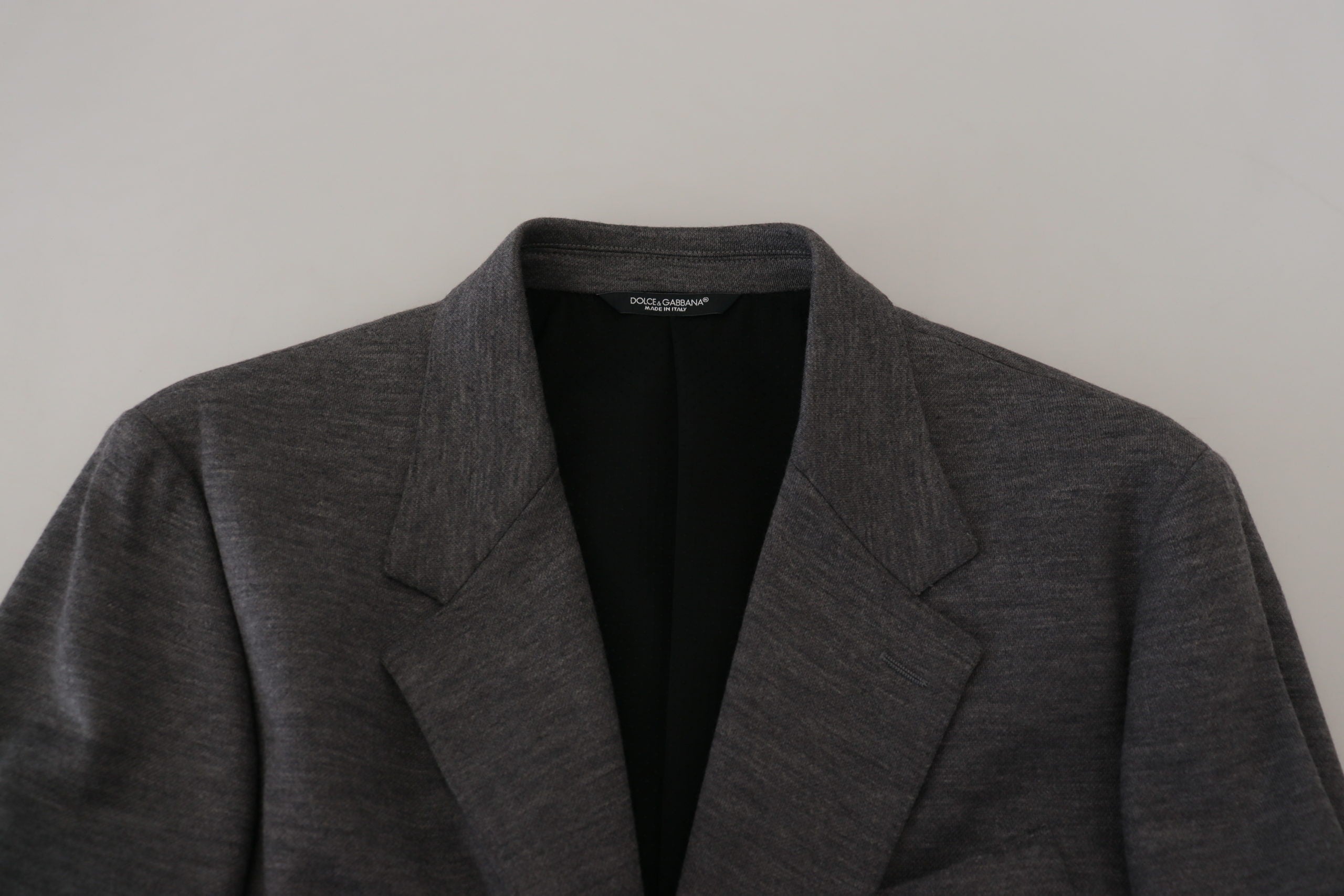 Dolce & Gabbana Gray Wool Stretch Slim Fit Jacket Blazer