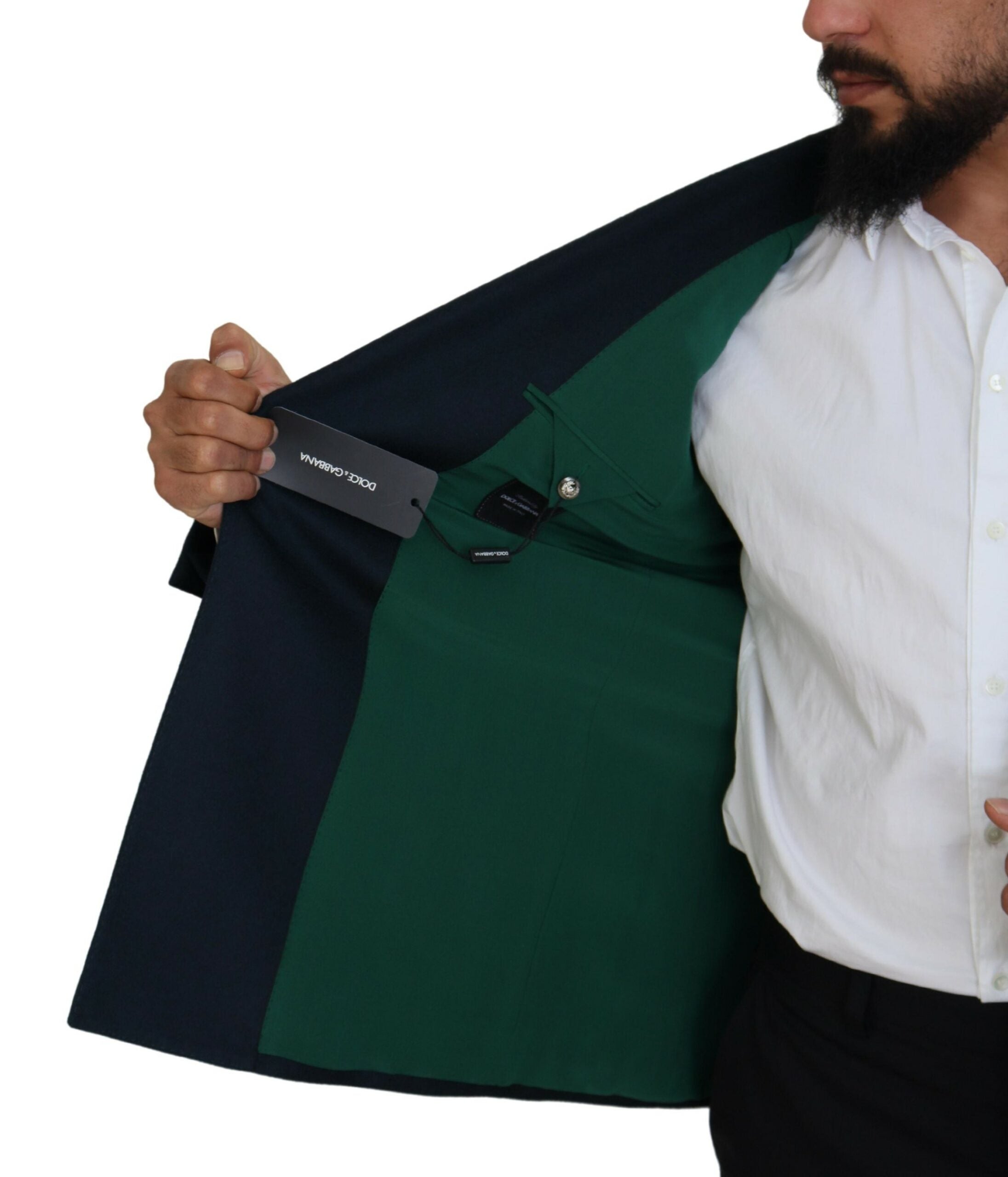 Dolce & Gabbana Blue Double Breasted Formal Coat Blazer