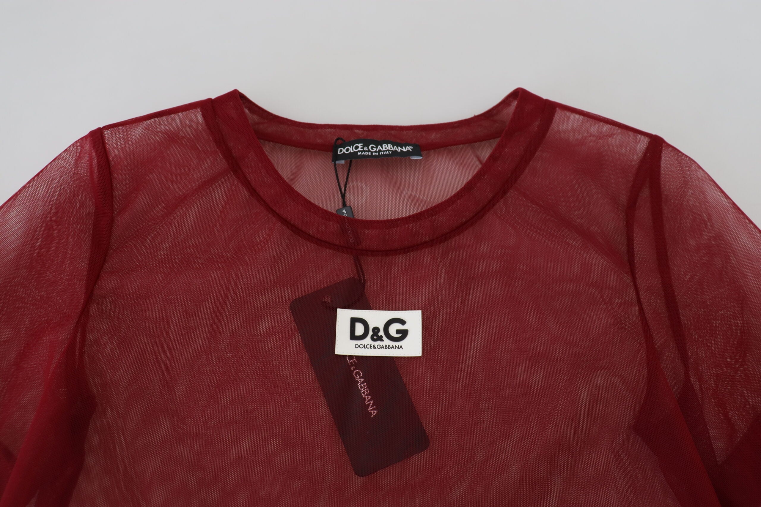 Dolce & Gabbana Maroon Nylon Two Layer Shift Mini Dress