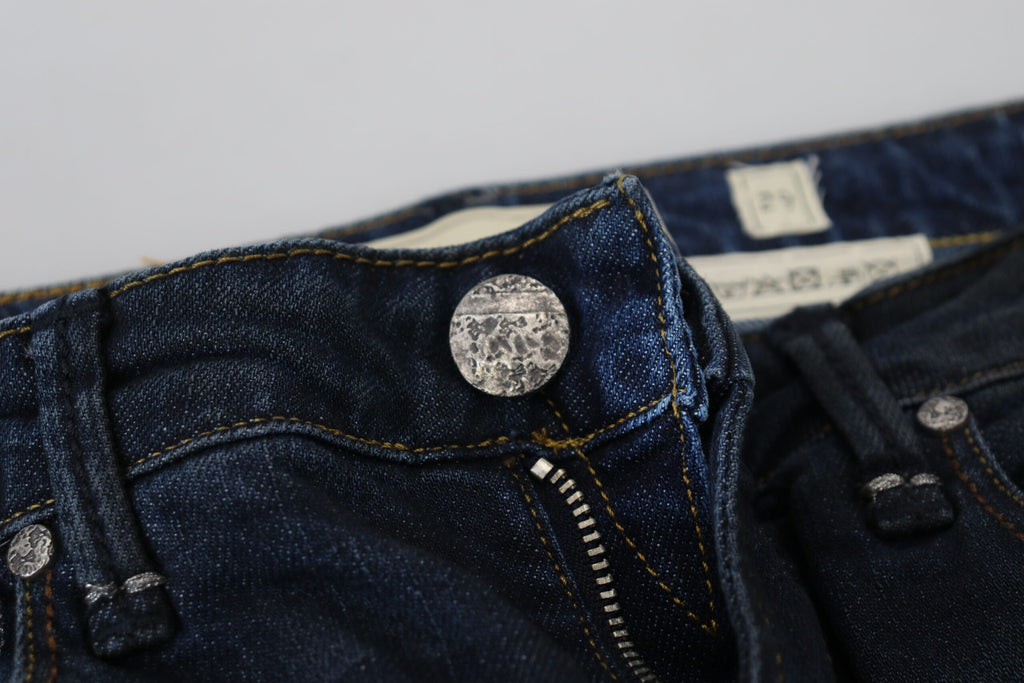 Acht Blue Cotton Skinny Low Waist Women Casual Denim Jeans