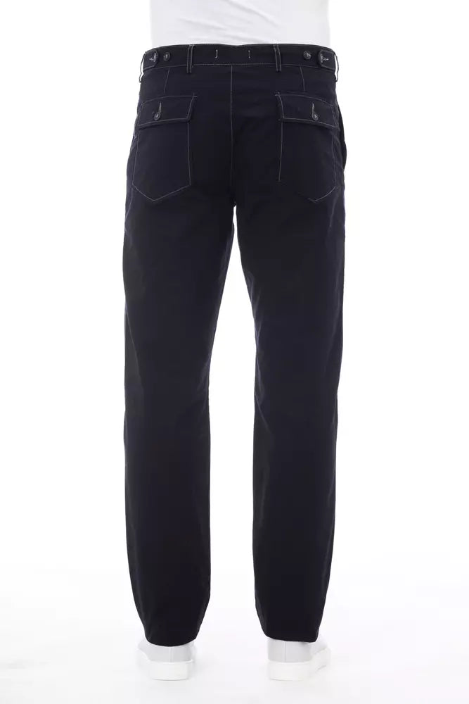 Alpha Studio Blue Cotton Pant