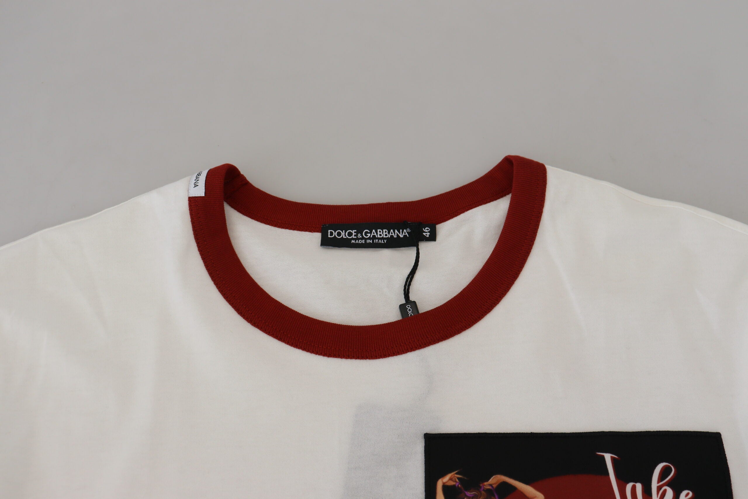 Dolce & Gabbana Cotton White Logo Print Crewneck T-shirt