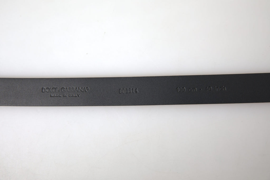 Dolce & Gabbana Bordeaux Leather Silver Metal Buckle Belt