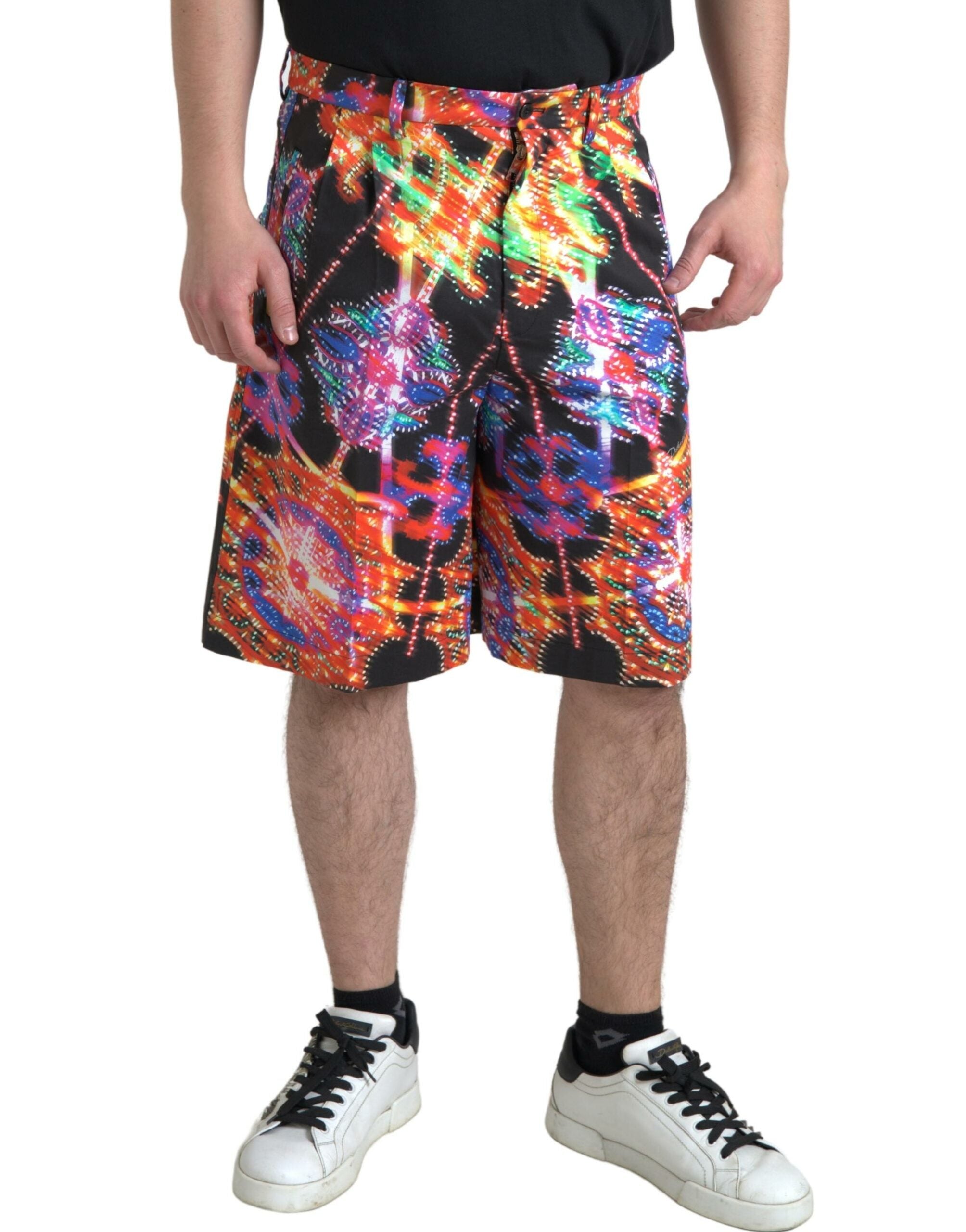 Dolce & Gabbana Multicolor Printed Cotton Men Bermuda Shorts