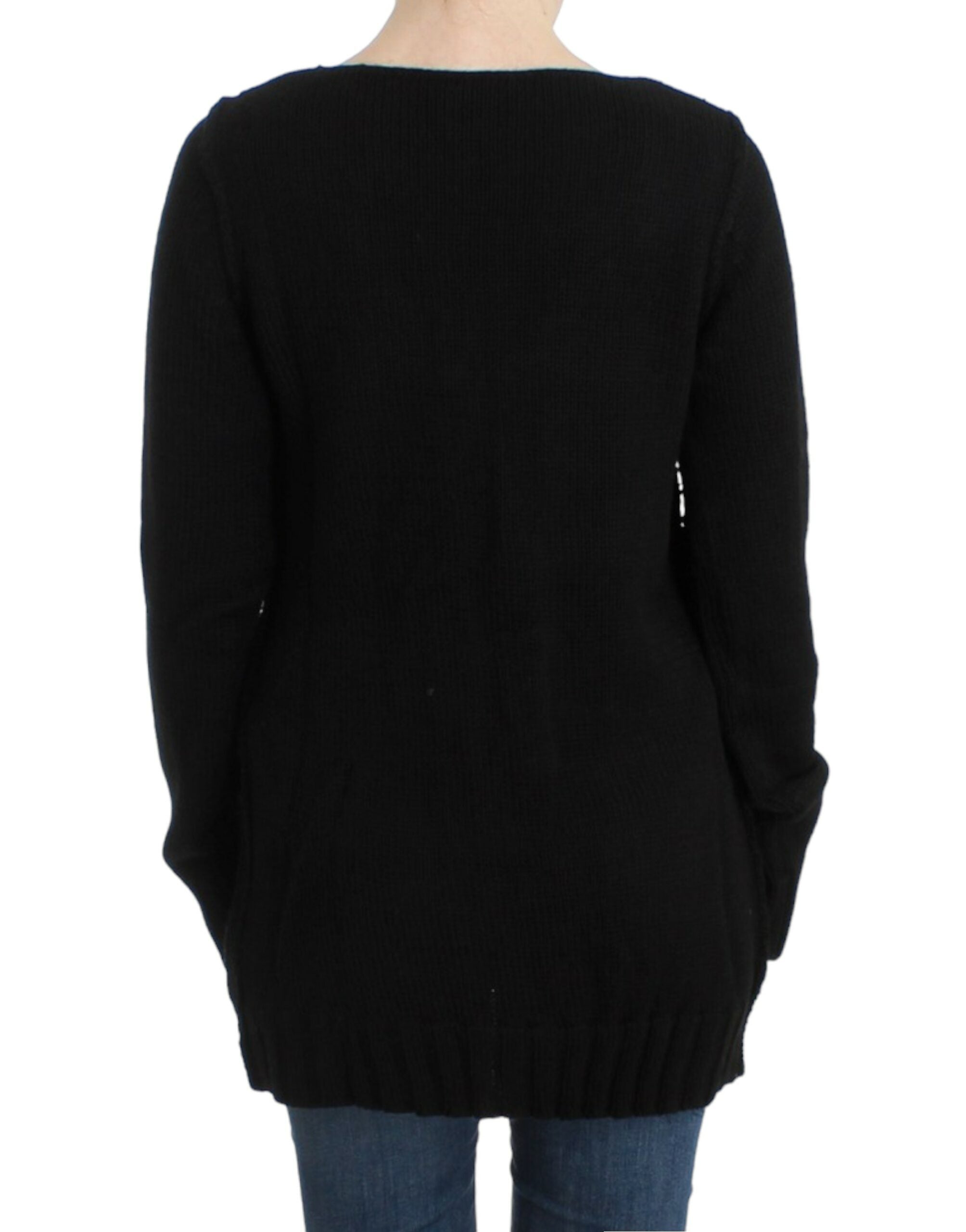 Cavalli Black knitted wool sweater