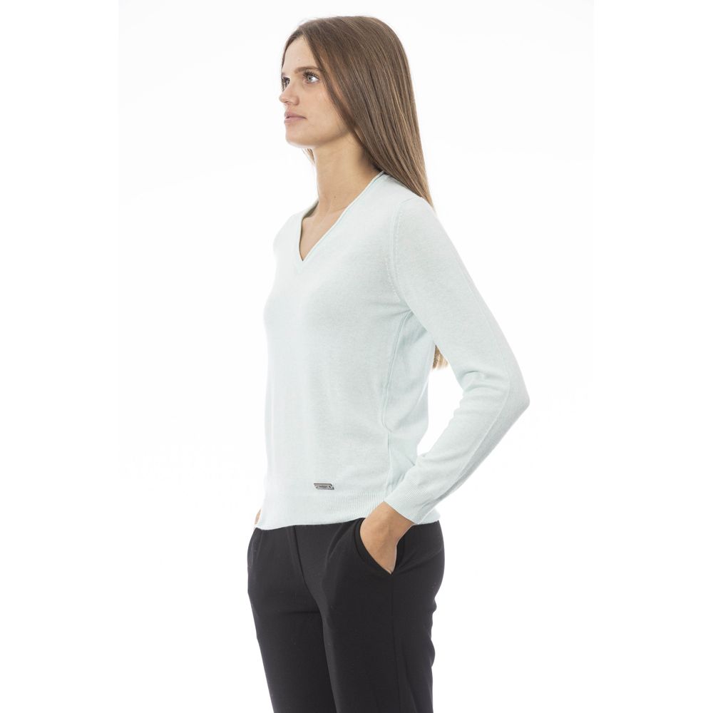 Baldinini Trend Light Blue Polyamide Sweater