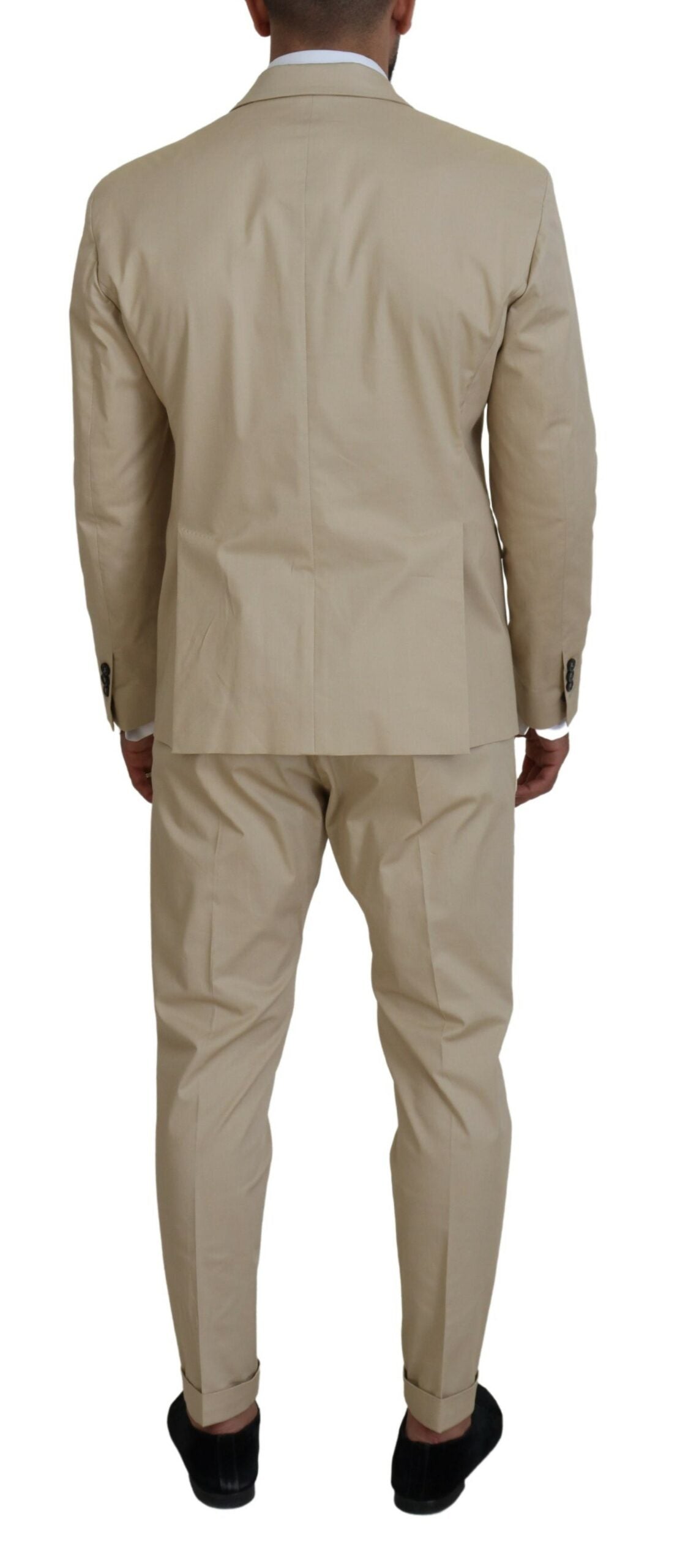 Dsquared² Beige Cotton Single Breasted 2 Piece CIPRO Suit