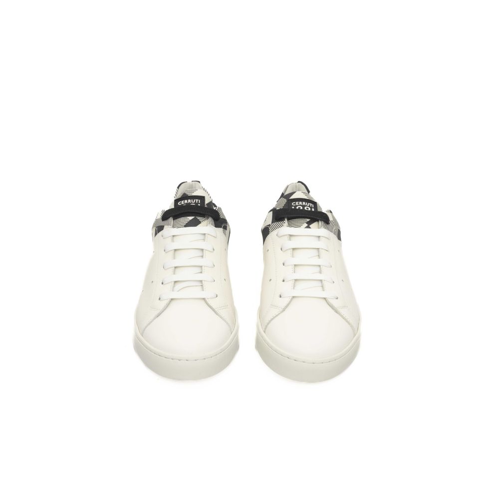 Cerruti 1881 White Calfskin Men Sneaker