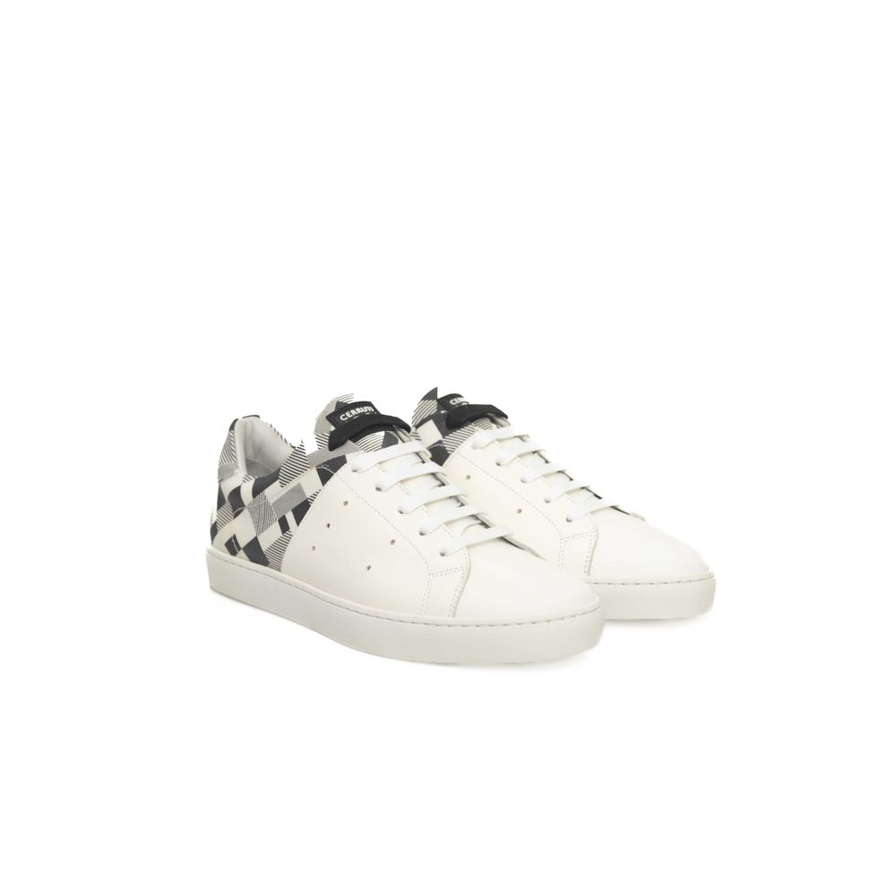 Cerruti 1881 White Calfskin Men Sneaker