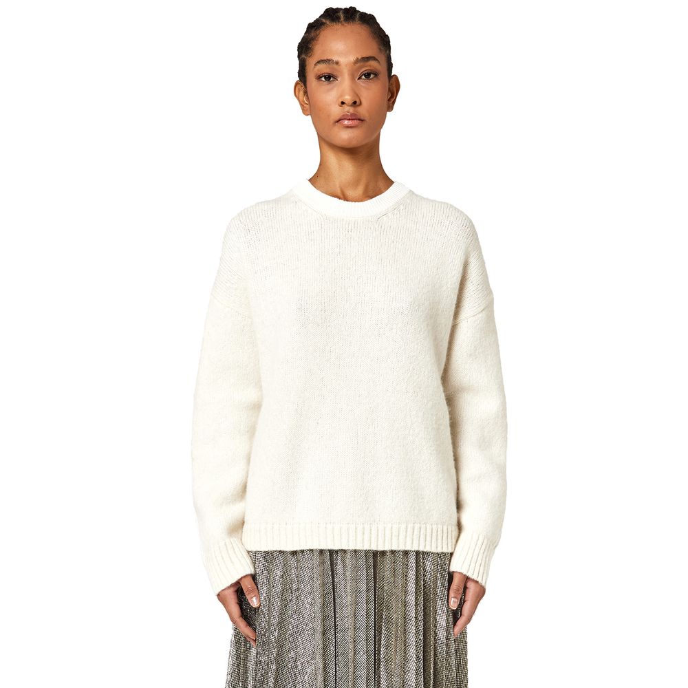Alpha Studio White Recycled Wool Sweater