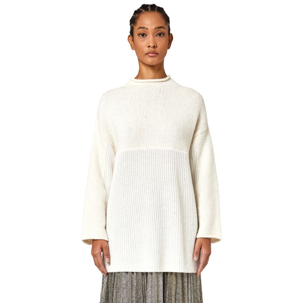 Alpha Studio White Recycled Wool Sweater