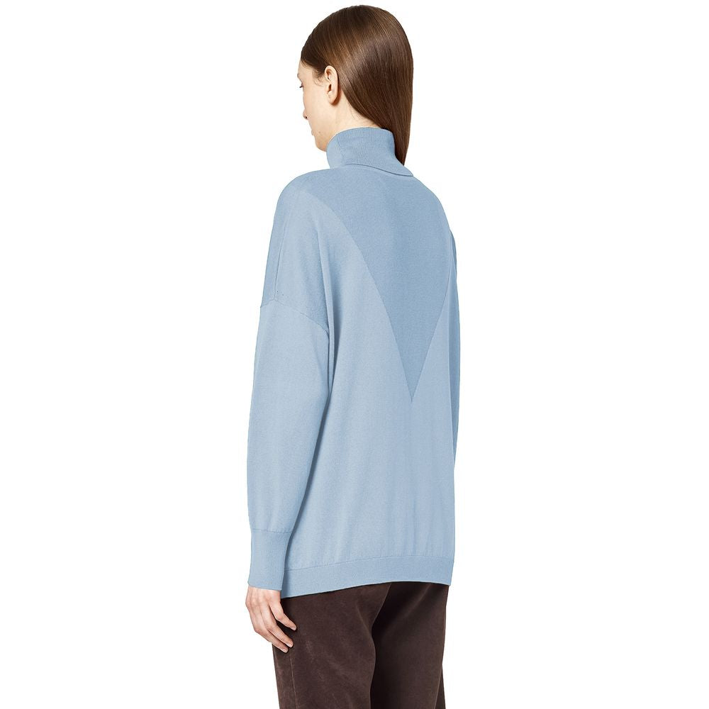 Alpha Studio Blue Silk Sweater