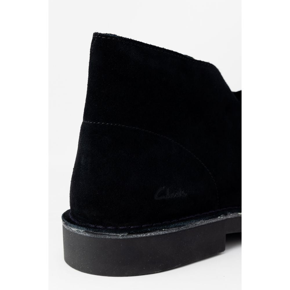 Clarks Black Leather Lace-Up Boots