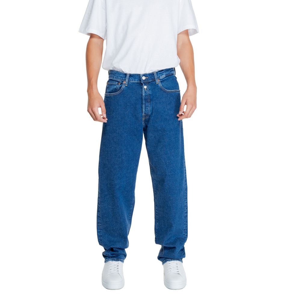 Replay Blue Cotton Relaxed Fit Jeans