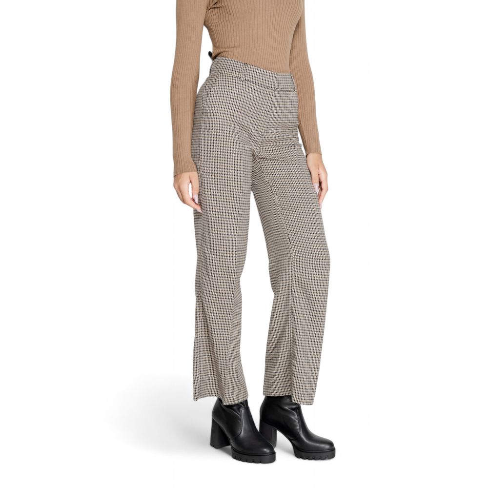 Only Beige Polyester Flared Pants