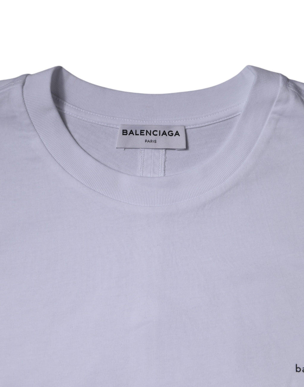 Balenciaga White Logo Cotton Crew Neck Short Sleeves T-shirt