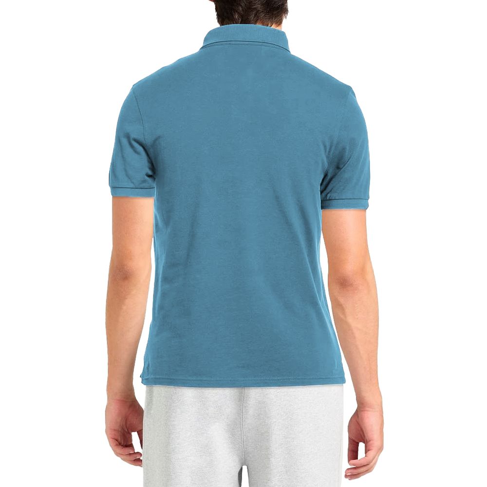 Alpha Studio Blue Cotton Polo Shirt