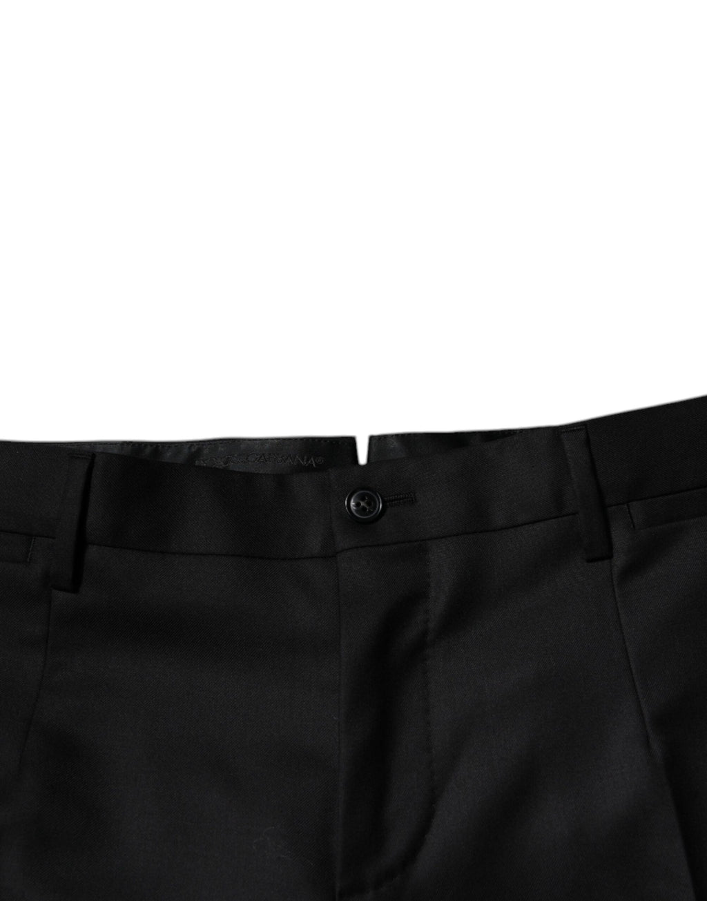 Dolce & Gabbana Black Wool Tapered Formal Dress Pants