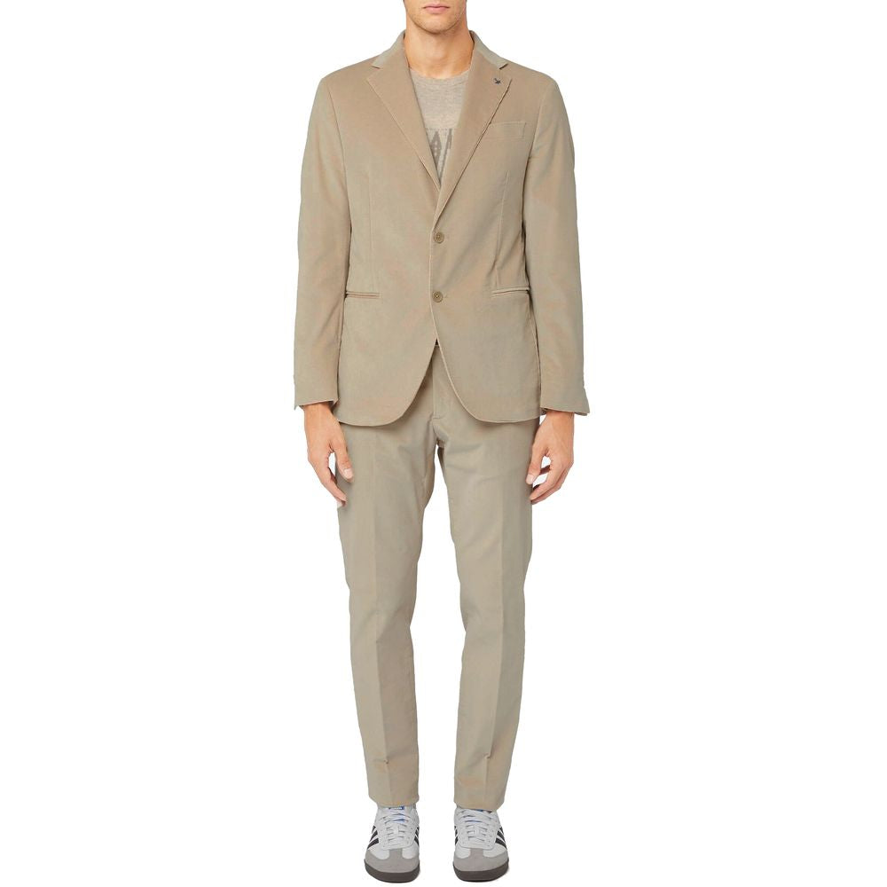 AT.P.CO Beige Cotton-Blend Mens Suit