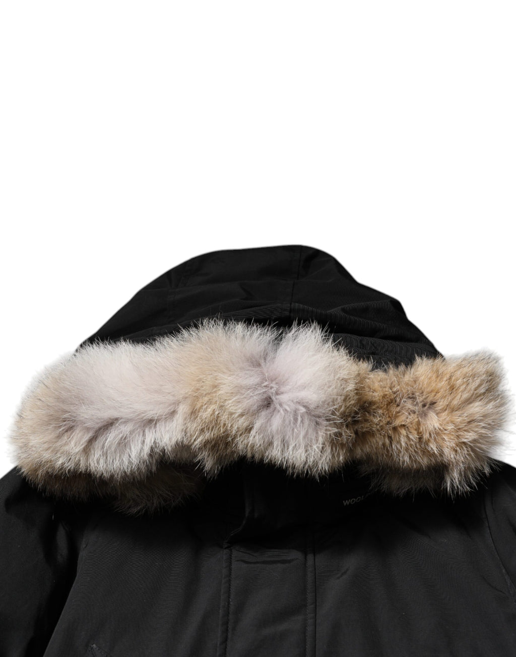Black Hooded Long Sleeves Fur Shearling Coat Jacket