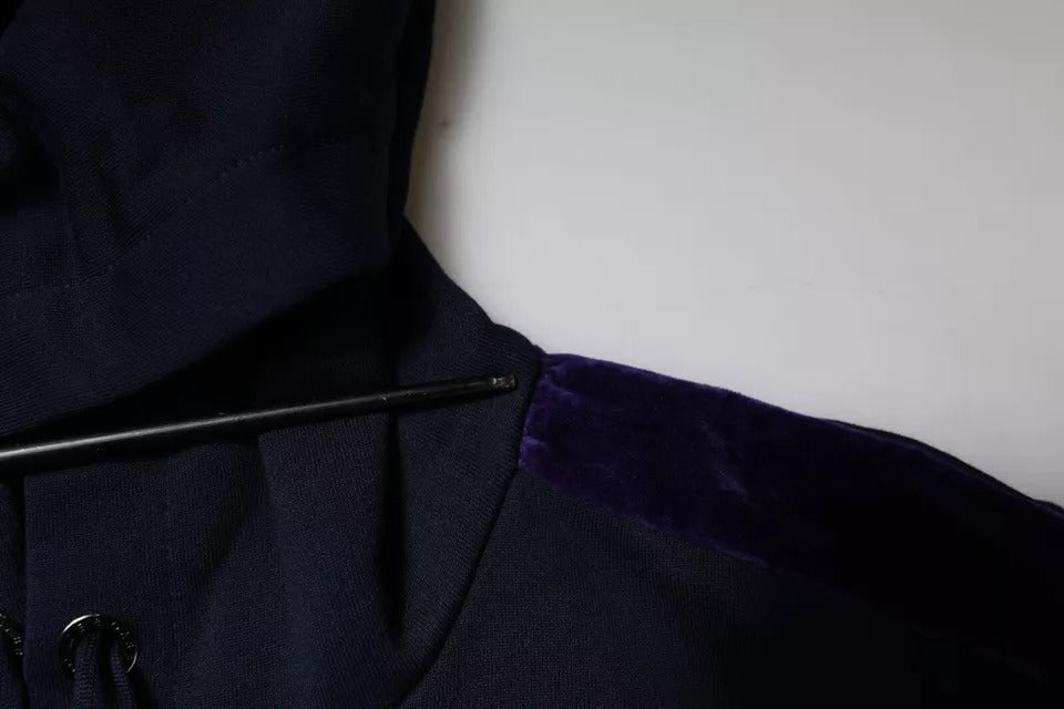 Blue Crown Cotton Hooded Sweatshirt Sweater