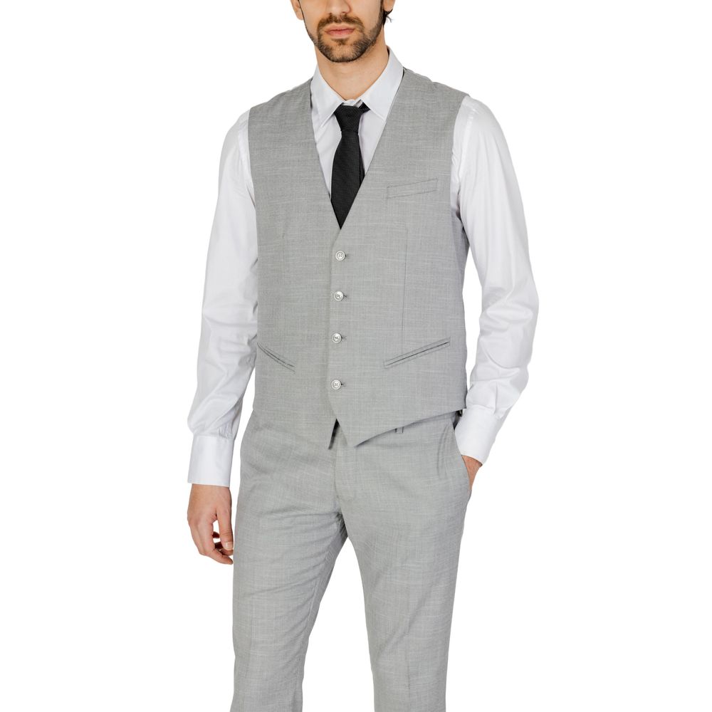 Antony Morato Gray Polyester Waistcoat