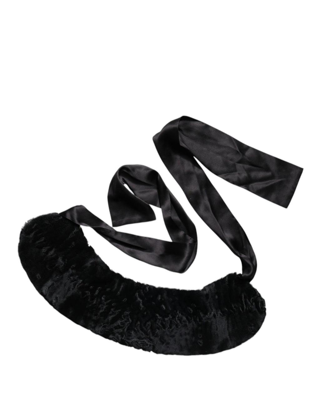 Black Lamb Fur Women Neck Warmer Winter Scarf