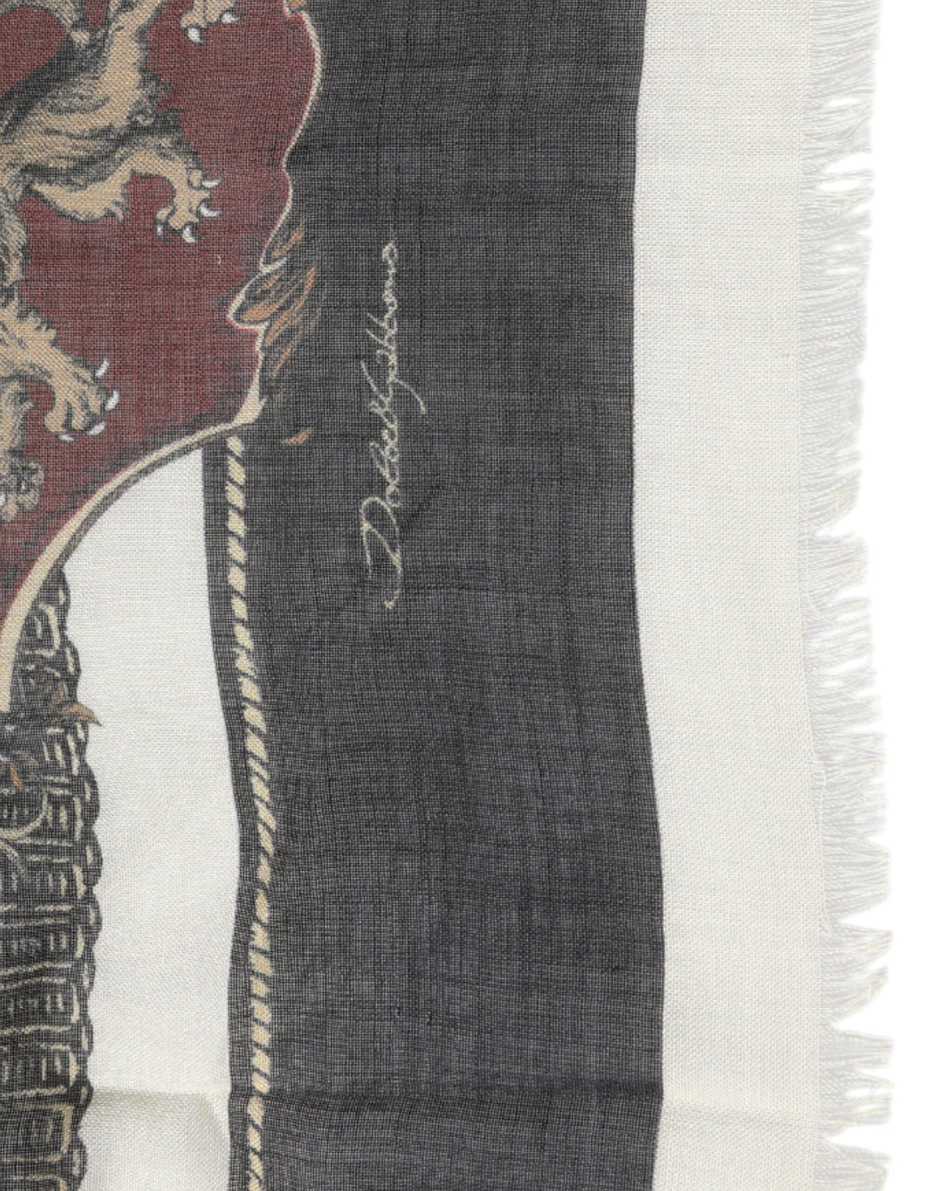 Multicolor Printed Cashmere Foulard Scarf