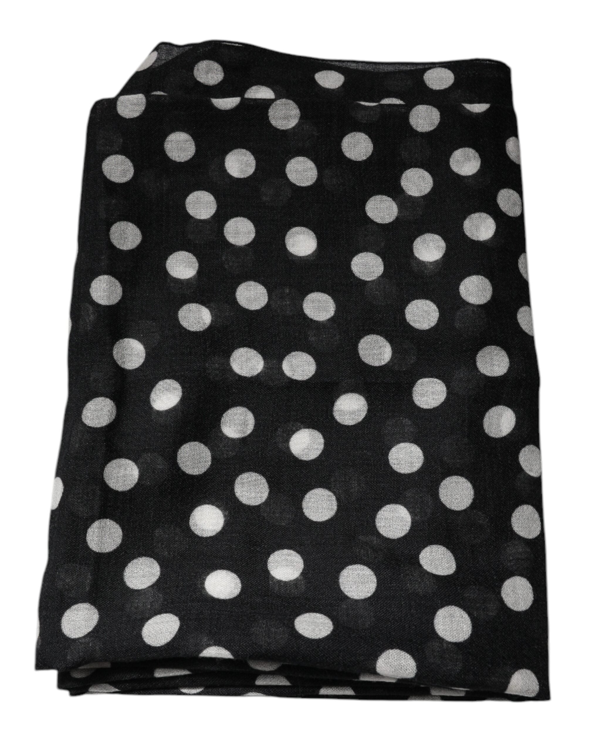 Black White Polka Dots Fringes Wrap Scarf