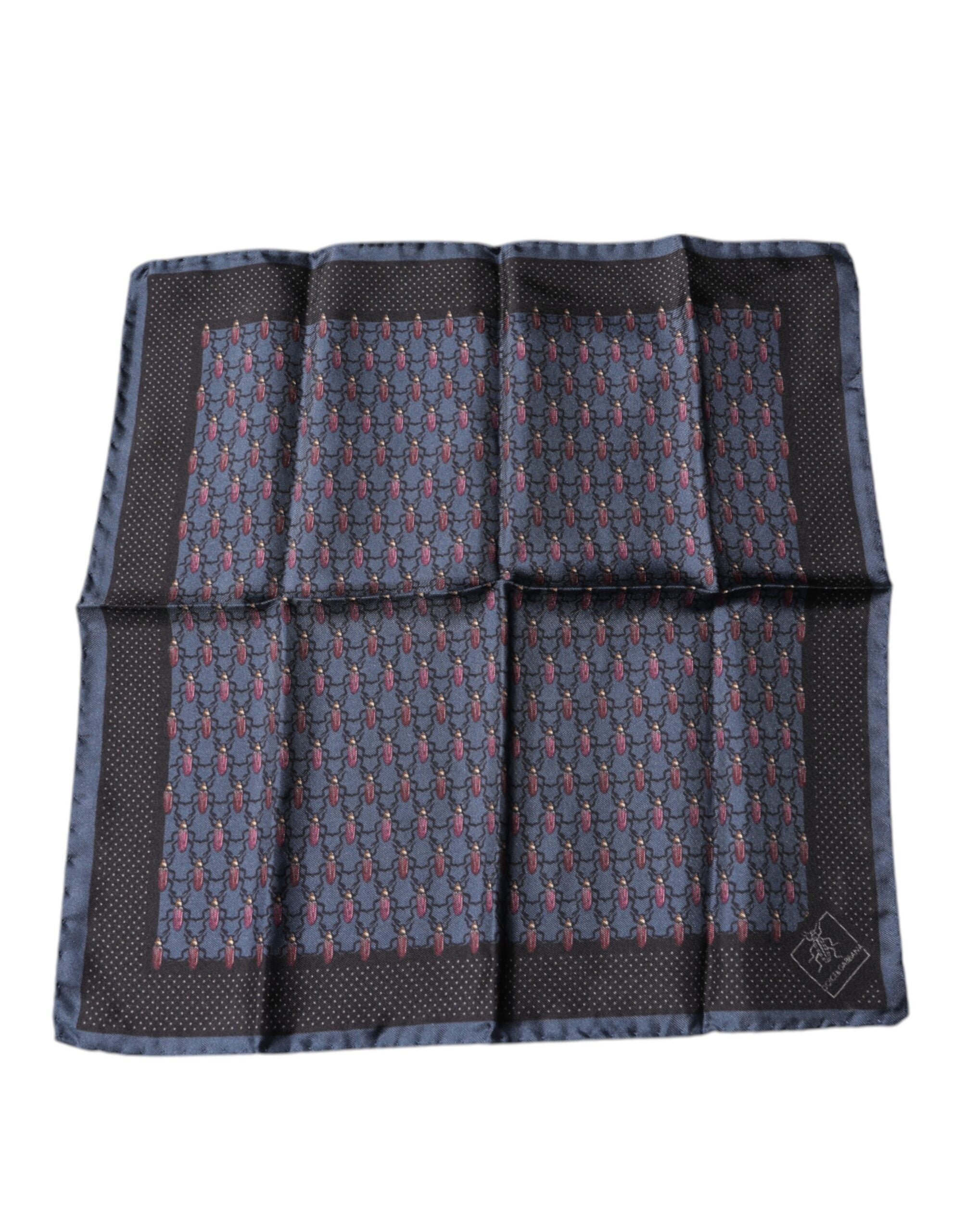 Dark Blue Beetle Square Handkerchief Scarf