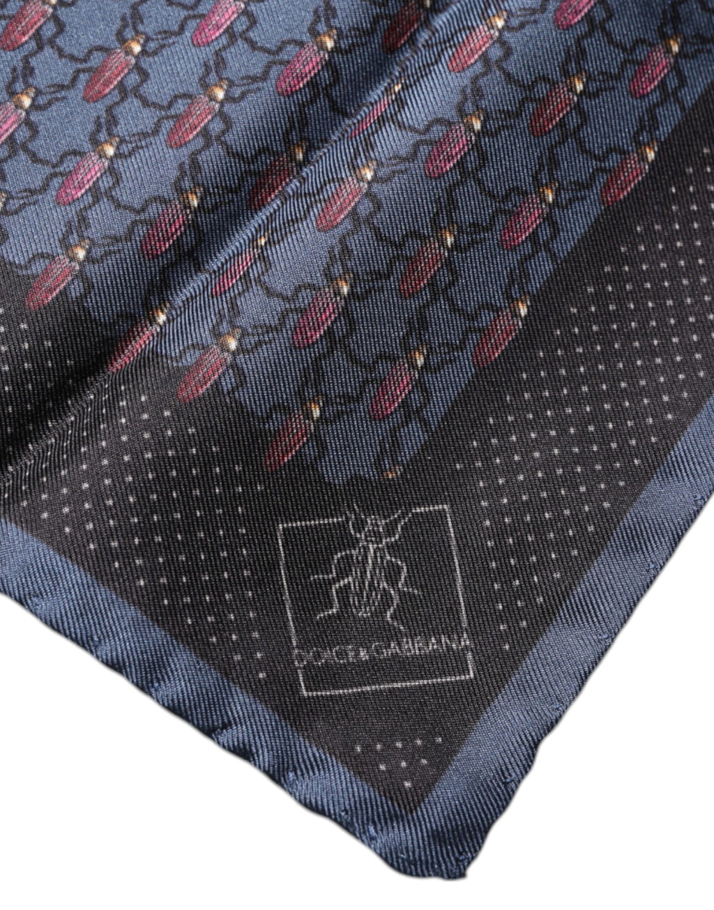 Dark Blue Beetle Square Handkerchief Scarf