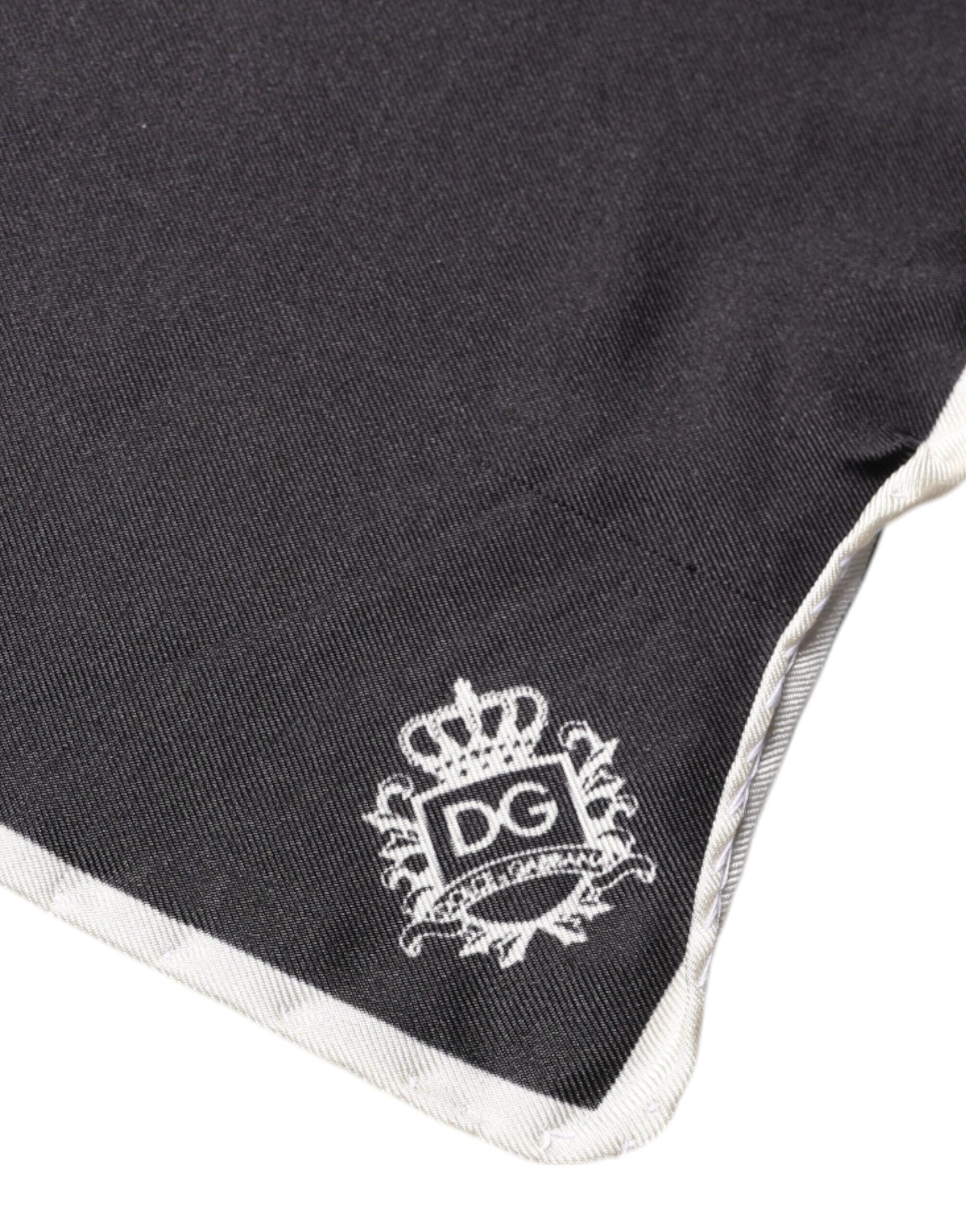 Black Crown Logo Square Handkerchief Scarf
