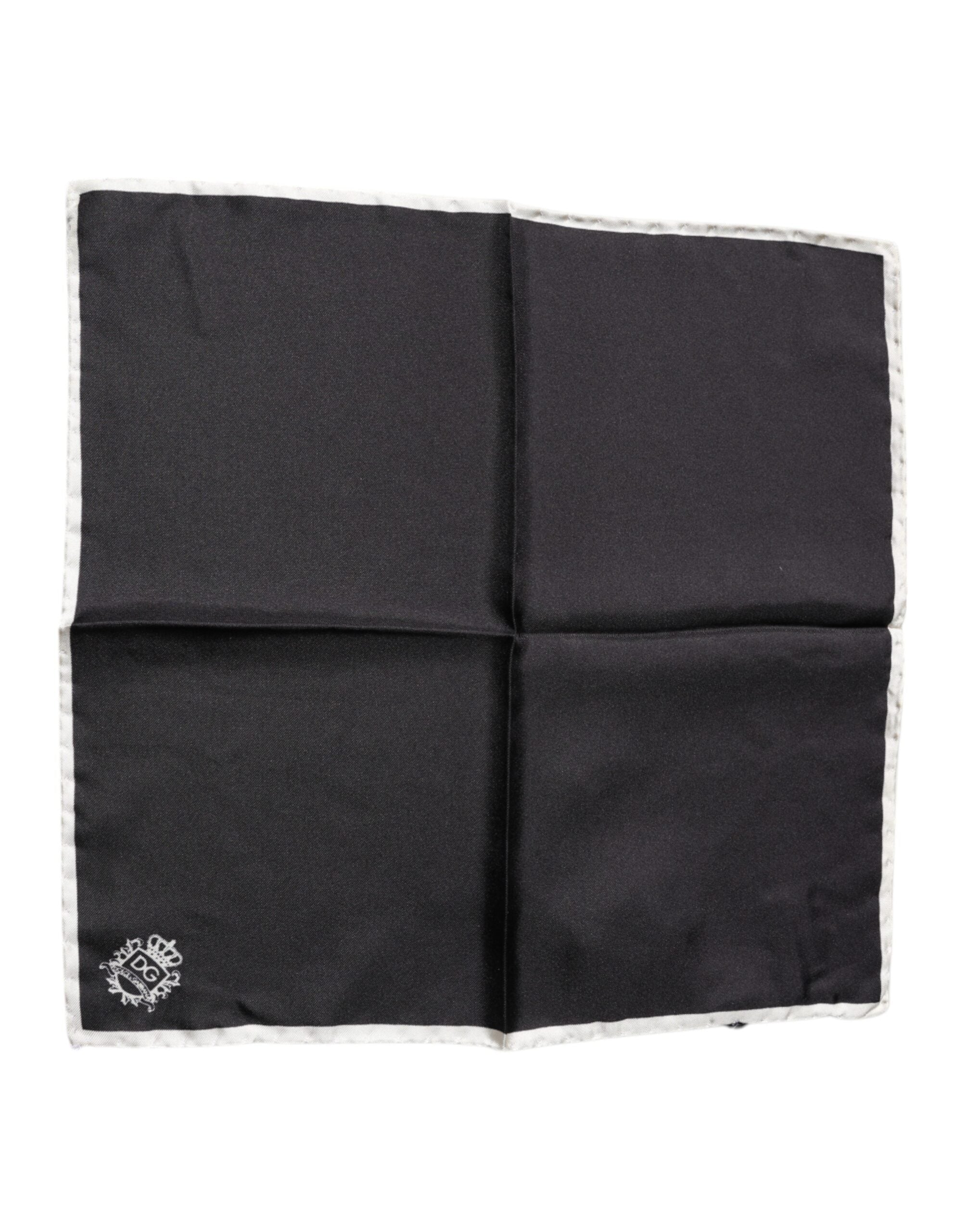 Black Crown Logo Square Handkerchief Scarf