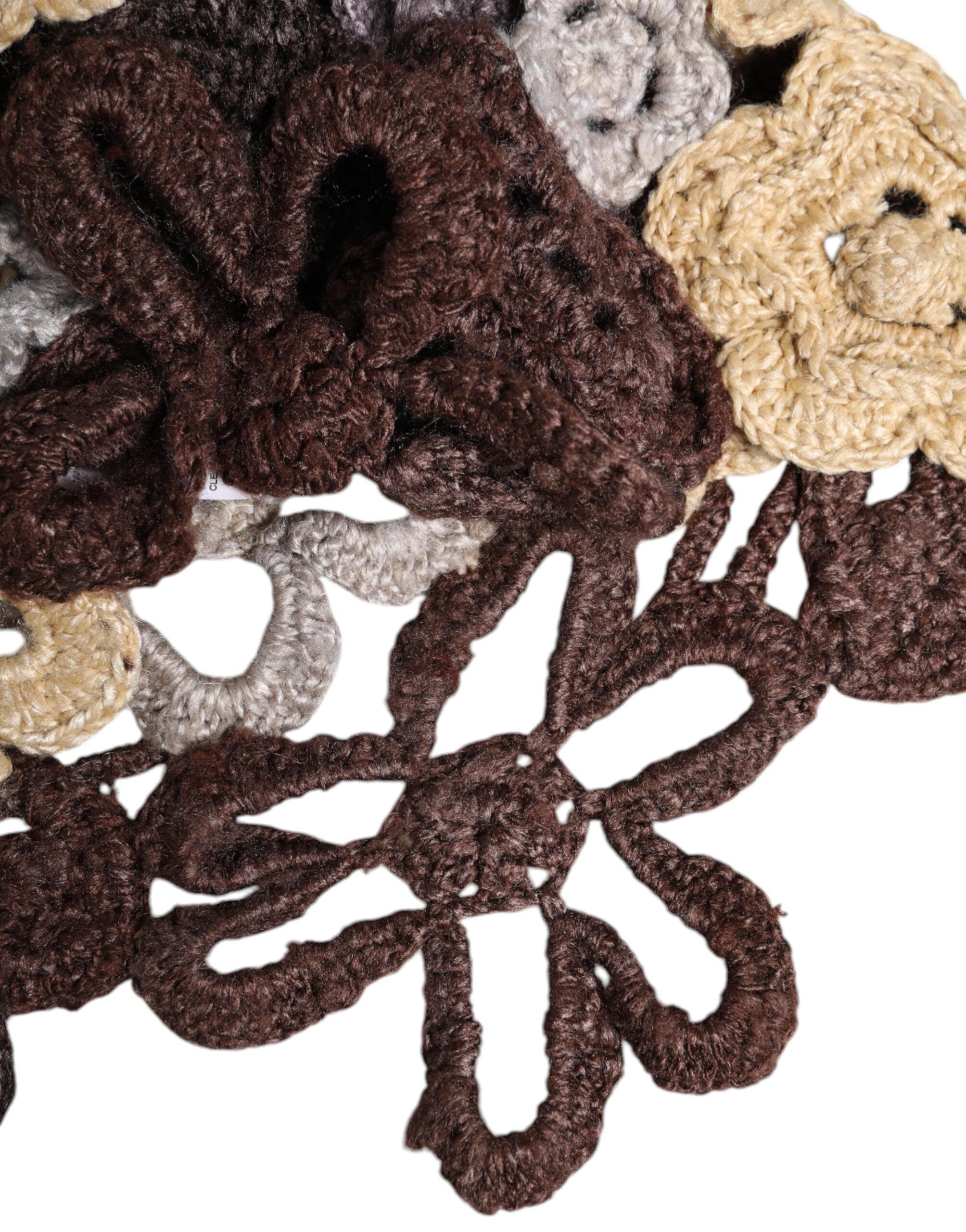 Multicolor Floral Silk Crochet Beanie Hat